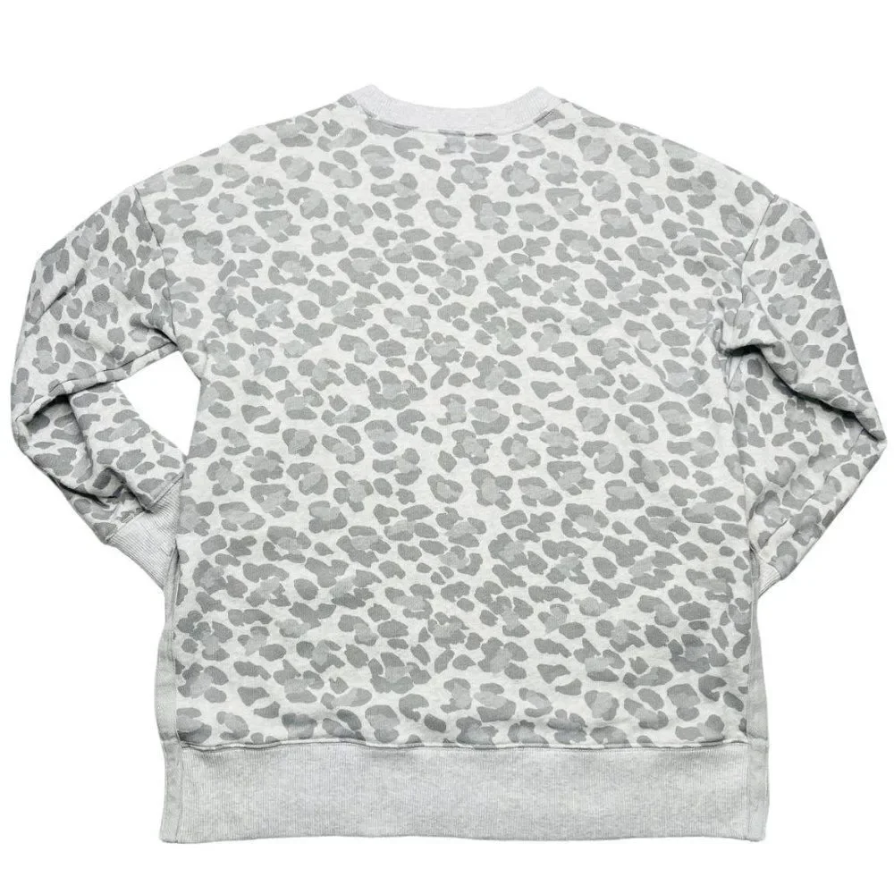 AERIE Gray Leopard Oversized Sweatshirt  - Picture 6 of 7